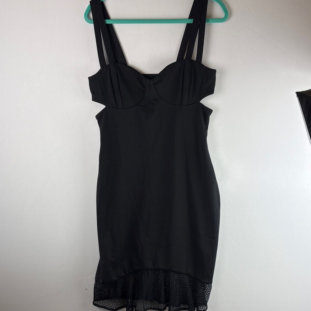 Victoria's Secret Black Sheath Dress with Mesh Hem